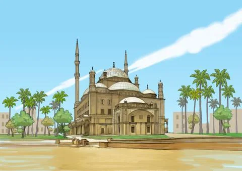 CAIRO MOSQUE-far Ilustración de archivo