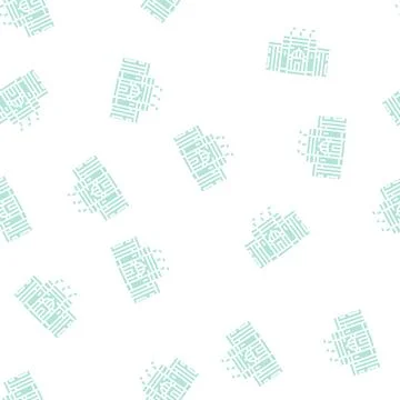 Cairo museum glyph seamless pattern Stock Illustration