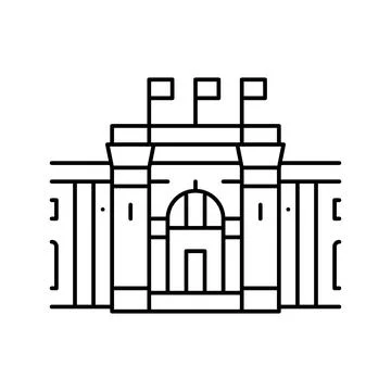 Cairo museum line icon vector illustration Stock Illustration