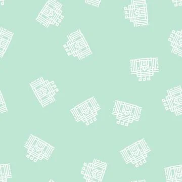 Cairo museum line seamless pattern Stock Illustration