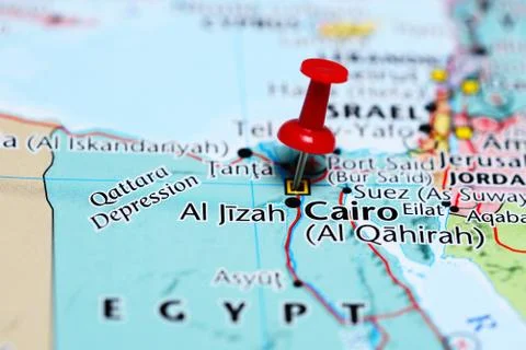 Cairo pinned on a map of Egypt Foto stock