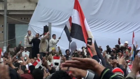 Cairo protests call for democracy Stock Footage 114761446