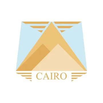 Cairo pyramid city stamp vector design Stock Illustration