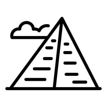 Cairo pyramid icon outline vector. Egypt desert Stock Illustration