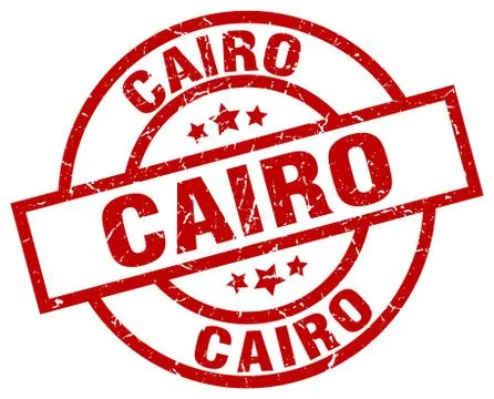 Cairo red round grunge stamp Stock Illustration