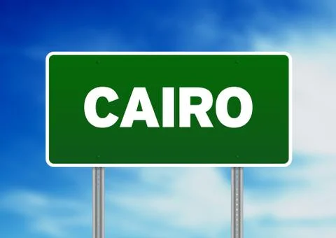 Cairo road sign Illustrazione stock