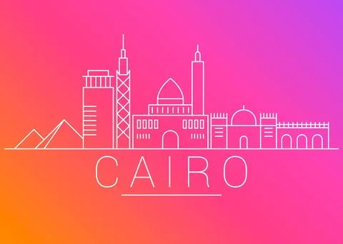 Cairo Skyline: Iconic Cityscape 스톡 일러스트