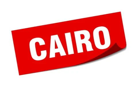 Cairo sticker. Cairo red square peeler sign Stock Illustration
