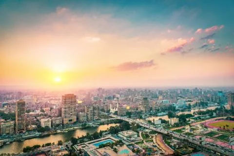 Cairo at sunset Stock Photos
