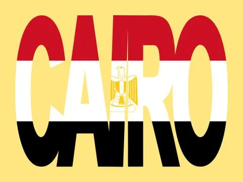 Cairo text with egyptian flag Stock Illustration