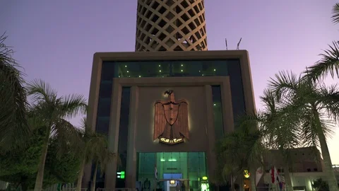 Cairo tower at dusk, tilt up video Stock Footage 129703260