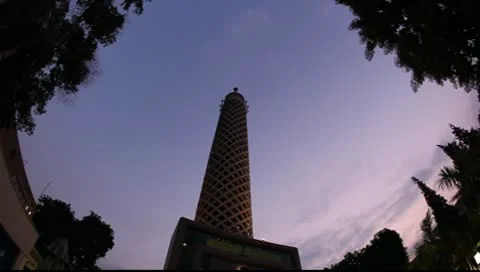 Cairo tower from the ground Stock Footage 10025896