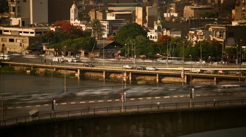 Cairo traffic at dusk timelapse Stock Footage 60377145