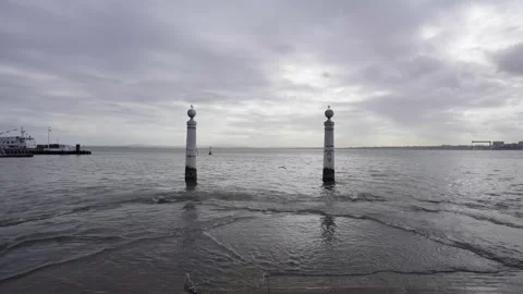 Cais das Colunas Lisbon Stock Footage 330303736