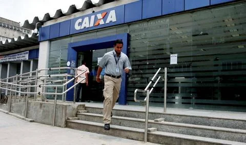  caixa branch in eunapolis eunapolis, bahia / brazil - november 11, 2009: ... Fotos Stock