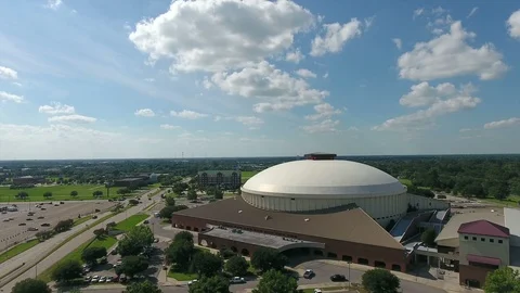 Cajundome drone in Lafayette Stock Footage 96352945