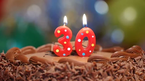 Cake for 30th birthday Stock Footage 40107184
