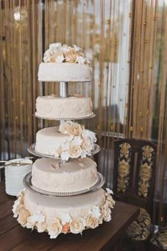 Cake in the 4th floor on the table 6715. Stock Photos
