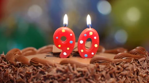 Cake for 90th birthday Stock Footage 40107292