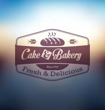 Cake and bakery label Stock Illustration