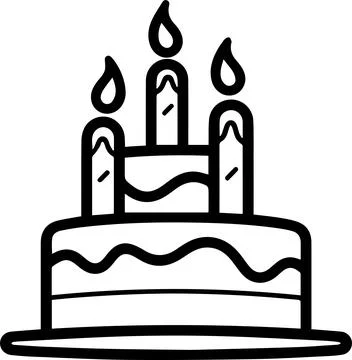 Cake and bread logo in flat line art style Stock Illustration