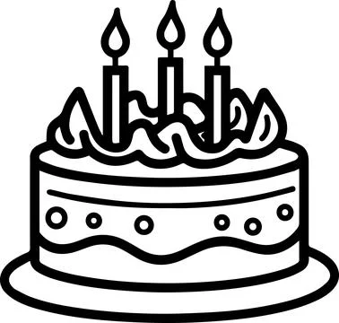 Cake and bread logo in flat line art style Stock Illustration