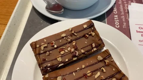 Cake and Cappuccino Stock Footage 173804903