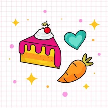 Cake and Carrot Vector Stock Illustration