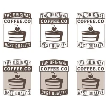 Cake and Cherry Icon with Text Stock Illustration