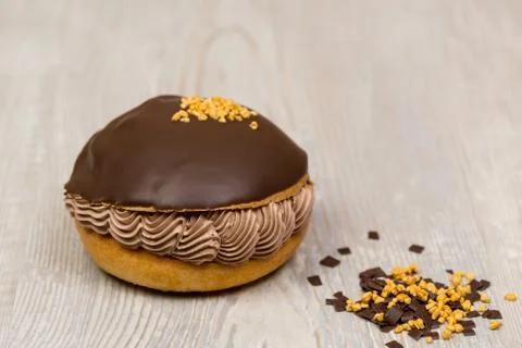 The cake and chocolate on the table Stock Photos