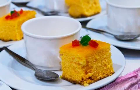 Cake and cup of coffee Stock Photos