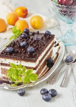 Cake and fruit Stock Photos