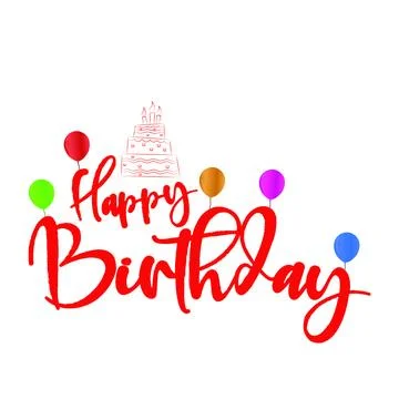 Cake and Happy Birthday vector illustration Stock Illustration