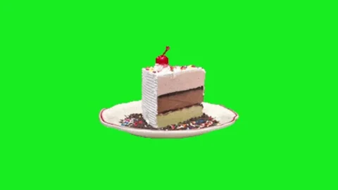 Cake animamtion on green screen Stock-Footage 332992924