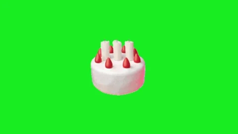 Cake animamtion on green screen Vidéo 332992925