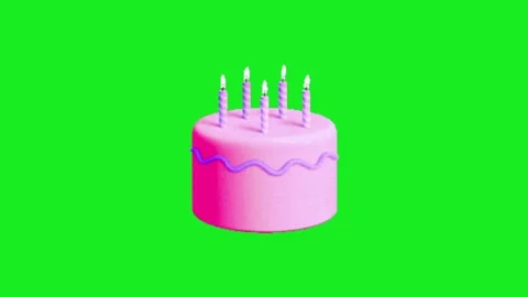 Cake animamtion on green screen Stock-Footage 332992932