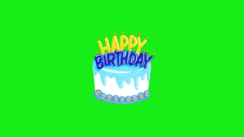 Cake animamtion on green screen Stock-Footage 332992943
