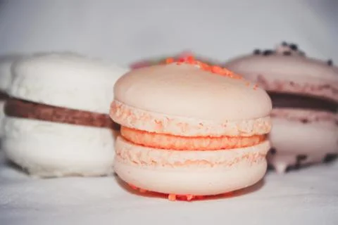 Cake assorted macarons for a gift. Selective focus. Stock Photos
