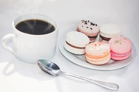 Cake assorted macarons for a gift. Selective focus. Stock Photos