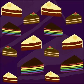 Cake Background Pattern Vector Stock Illustration