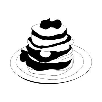 Cake with berries Stock Illustration