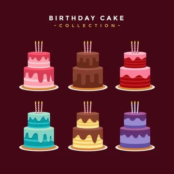 Cake Birthday Vector Design Template Illustrazione stock