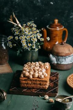 The cake on the Board Stock Photos