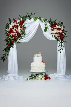 Cake with bone for dog wedding Stock Photos