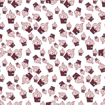 Cake with a bow pattern in retro style Illustrazione stock