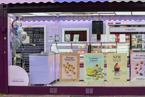 Cake Box shop Stock Photos
