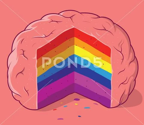 Cake brain illustration. Stock Illustration
