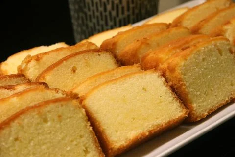 Cake on buffet line for breakfast Stock Photos