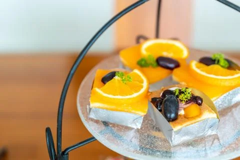 Cake on buffet line Stock Photos