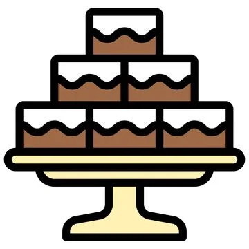 Cake on Cake stand icon, Bakery and baking related vector Illustrazione stock